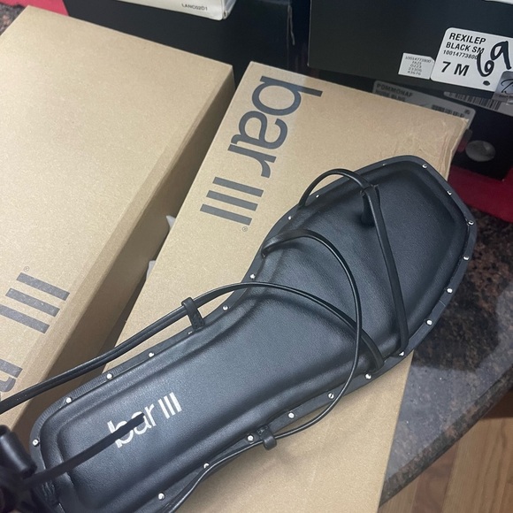New nib BAR III black sandals sz 8.5m ankle straps $69 - Picture 4 of 5